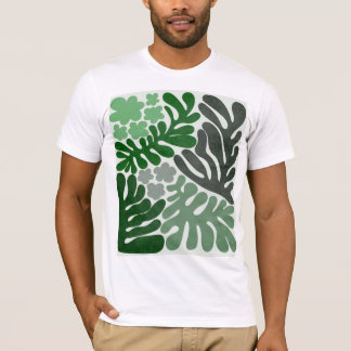Camiseta Camiseta-Design de folha de folhas, de uso masculi