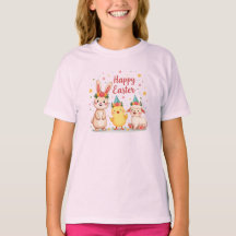 Camiseta-felz pascoa-Pintinho-coelho-coelho