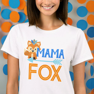 Camiseta Camiseta-Festa de aniversário Mama Fox Wild One Wo
