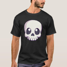 Camiseta-Gótico Kawaii, Cute-Skull, de uso masculi