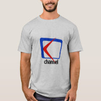 "Camiseta Gráfica do Canal com Design Azul e Verme