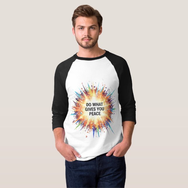 Camiseta "Camiseta Gráfica Explosão de Paz Interior" (Frente Completa)