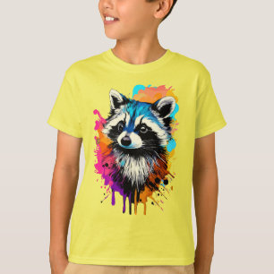 Camiseta Camiseta-guaxinim-guaxinim - Colorido-guaxinim-beb
