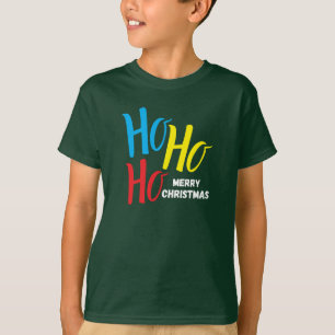 Camiseta Camiseta: Ho Ho Ho Merry Christmas (verde)