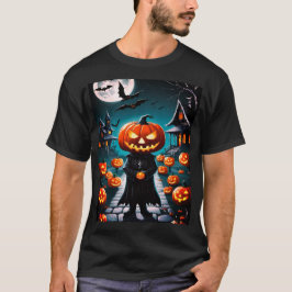 Camiseta Camiseta-homem-abóbora-mau de-Halloween