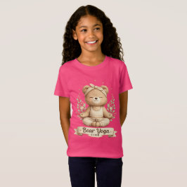 Camiseta **Camiseta Infantil Clube de Ioga Urso Fofo – Ioga