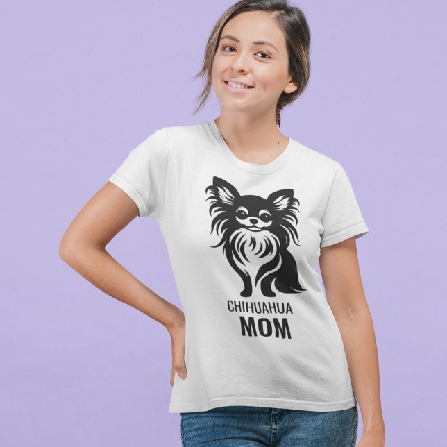 Camiseta Camiseta-mãe de Chihuahua de longa distância (Criador carregado)