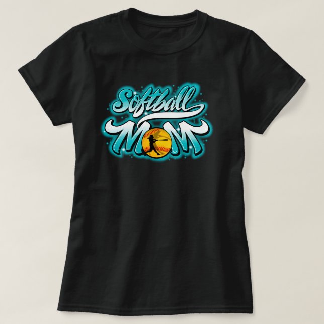 Camiseta Camiseta-mãe de softball (Frente do Design)