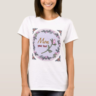 Camiseta Camiseta-mãe personalizada de Rosebud rosa