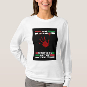 Camiseta Camiseta-manga das mulheres na Palestina Livre   S