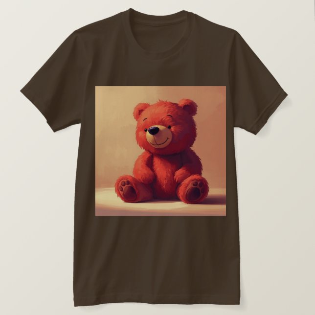 Camiseta “Camiseta Masculina Urso Teddy Vermelho Fofo” (Frente do Design)