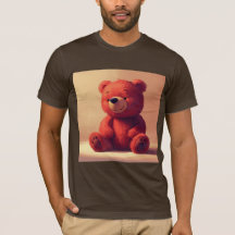 “Camiseta Masculina Urso Teddy Vermelho Fofo”