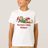 Camiseta-papai noel para Crianças - Pequeno Auxili