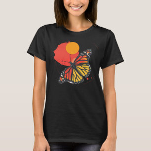Camiseta Camiseta-Sol-borboleta-monarca, de uso feminino