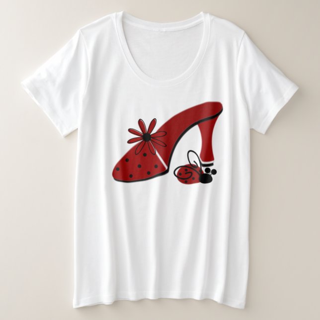 Camiseta Camiseta-T básicade tamanho mais feminino (Frente do Design)