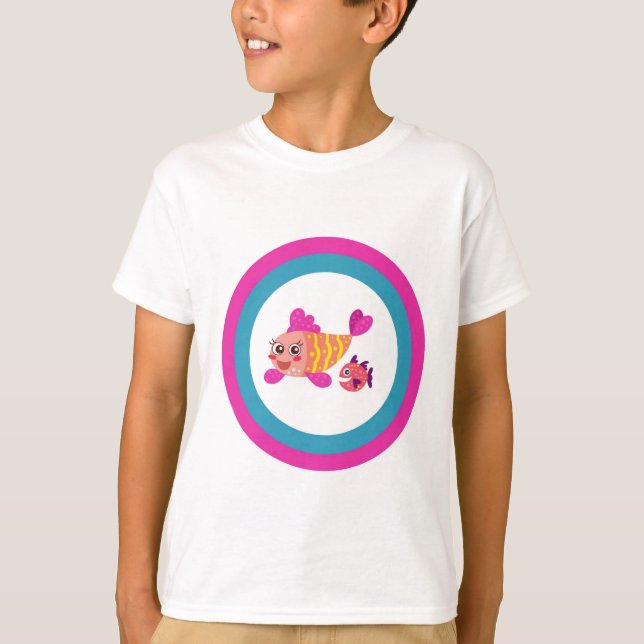 Camiseta Camiseta-T-Camisa-Bonita - Dois Peixes-Cartoon (Frente)