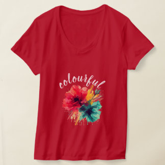Camiseta Camiseta-T colorida para mulheres - Design gráfica