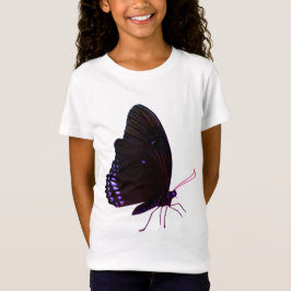 Camiseta Camiseta-T de borboletas, roxas e negras