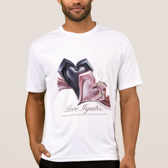 Camiseta Camiseta-T de Corações Enturada (Frente)
