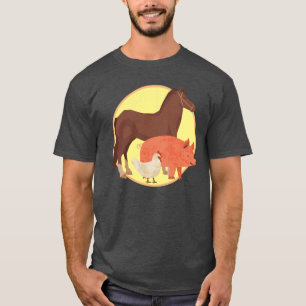 Camiseta Camiseta-T de explosão solar de animais-da-índia