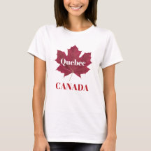 Camiseta-T de Folha Vermelha do Quebec Canadá