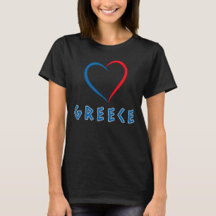 Camiseta Camiseta-T de grécia azul e vermelho