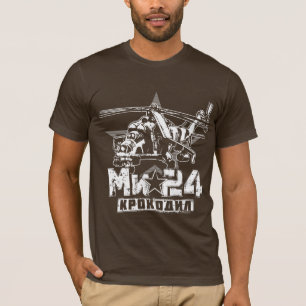 Camiseta Camiseta-T de helicóptero soviético Mi-24