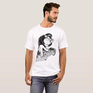 Camiseta Camiseta-T de Macaco Turntable Masculina