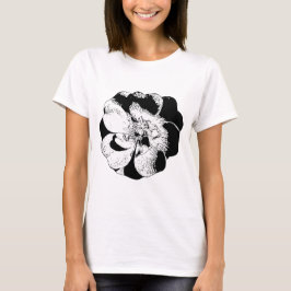 Camiseta Camiseta-T de mulher negra e branca minimalista