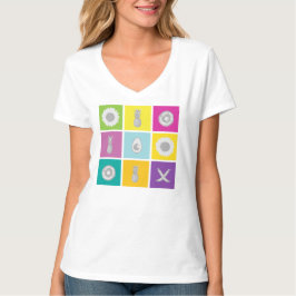 Camiseta Camiseta-T de pop Art Botânico e Fruta feminino