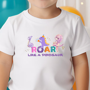 Camiseta Camiseta-T de Raiz de Dinossauro Bonito