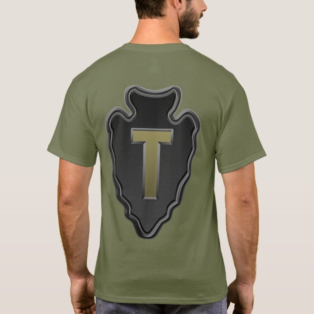 Camiseta Camiseta-T de Unidade Militar Americana Personaliz (Verso)