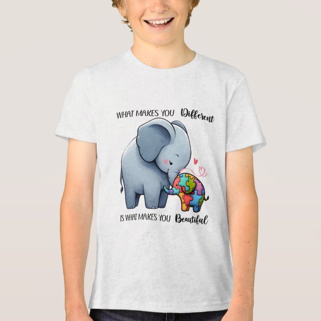 Camiseta Camiseta-T - Design de elefante de consciência sob (Frente)