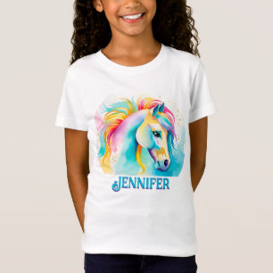 Camiseta Camiseta-T do Pôneo Espírito 8 Colorido Personaliz