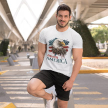 Camiseta-T dos Homens da América Deus abençoe da Á