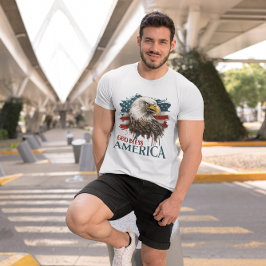 Camiseta Camiseta-T dos Homens da América Deus abençoe da Á