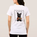 Camiseta Camiseta-T-Groomer de Cães<br><div class="desc">Um lindo e preto,  um schnauzer,  sai de um bolso falso na frente desta camiseta e um design de cheio no verso está rodeado de impressões de pata brancas,  diversão para o seu negócio e funcionários.</div>