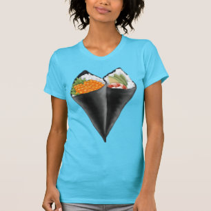 Camiseta Camiseta-T ilustrada com rolo sushi
