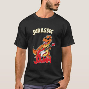 Camiseta Camiseta-T-Jam-Jurássico - Dinossauro Jogando Guit
