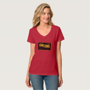 Camiseta Camiseta-T-Pescoço-Amarelo-Negro