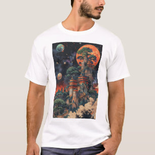 Camiseta Camiseta-T Psychedelic DMT Ukiyo-e Baobab Bonsai