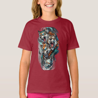 Camiseta Camiseta-T-Raparigas-De-Lobo-De-Três-Cabeças - Myt