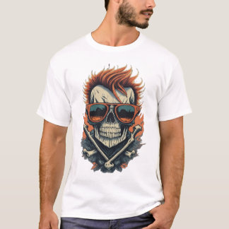 Camiseta Camiseta-T Rockstar Skull e Crossbones
