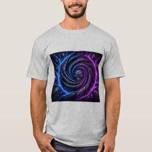 Camiseta CamisetaFire vs Ice Skull Vortex Ilusão Óptica  