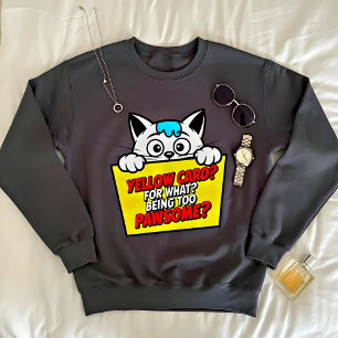 Camiseta Camisola Amarela de Cartão para Mulheres Gato Incr