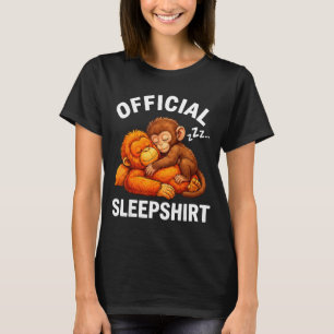 Camiseta Camisola animal fofo macaco de pelúcia abraçando 
