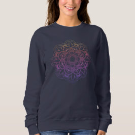 Camiseta Camisola azul escura Mandala
