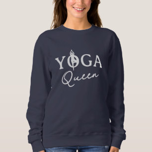 Camiseta Camisola azul Yoga Queen com silhueta de pose