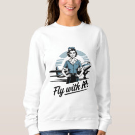 Camiseta Camisola Básica Feminina Com Design de Aeromoça Es