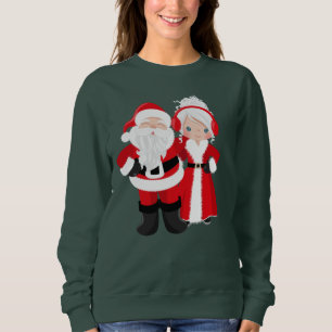 Camiseta Camisola bonito do papai noel e da Sra. Claus